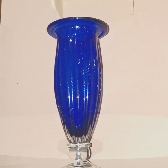 1940s Murano hand blown glass cobalt blue vase - Picture 2 of 5